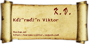 Kármán Viktor névjegykártya